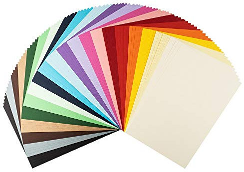 Ideen mit Herz Tonkarton | DIN A4 | 220g/m² | 20 Farben | 100 Bogen | Bastelpapier, Bastelkarton, Tonpapier, Fotokarton, buntes Papier (Bunte Farben)