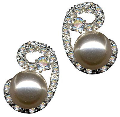 Örhängen äkta sterling silver 925 jugendstil pärlor zirkonia strass kärlek tro hopp känslomässig symbol motiv stil objekt vit extravagant ny väl fashionabel klar vacker transparent, Sterlingsilver