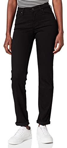 Lee Jean Droit Marion pour Femme, Black Rinse Black, 32W / 31L
