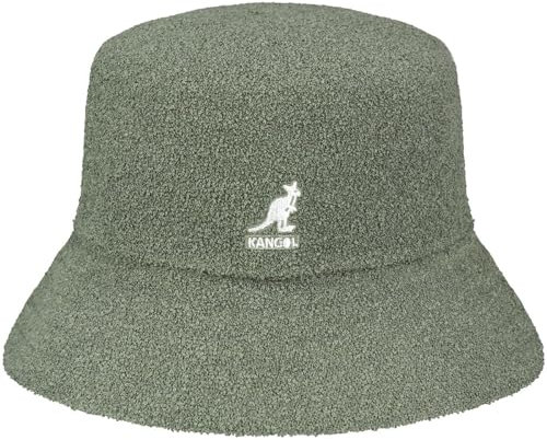 Kangol Frottee Bermuda Bucket Stoffhut Sommerhut Strandhut Sonnenhut Fischerhut Damen/Herren - Sommer Frühling-Sommer - S (54-55 cm) Oliv