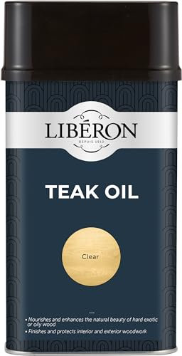 Liberon Teak Oil with UV Filters - for Interior & Exterior Woodwork - 1 Litre