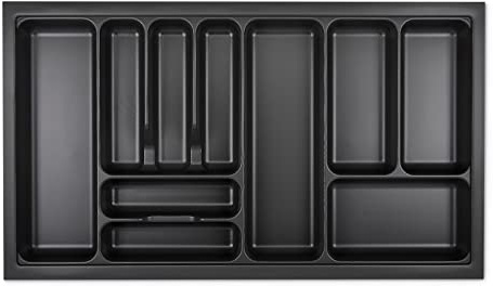 KÖNIG Besteckeinsatz I Lavagrau mit Perlstruktur für SO-Box, Blum Tandembox u. ModernBox mit Korpusbreiten 300-1200 mm (90er Korpus - 819 x 473 mm)