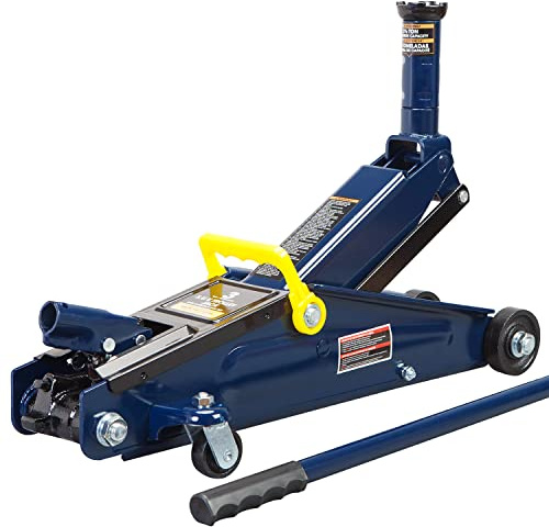 Big RED AT83006UR Torin Hydraulic Trolley Service/Floor Jack with Extra Saddle (Fits: SUVs and Extended Height Trucks), 3 Ton (6,000 lb), Blue/Silver