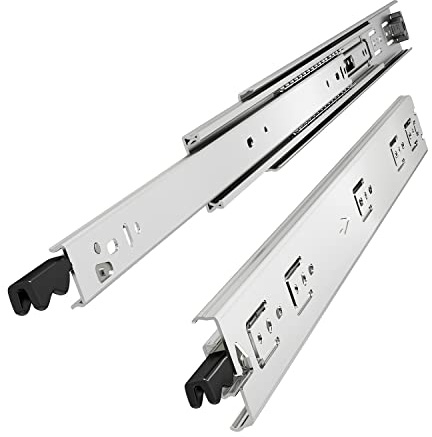 VADANIA Glissière de tiroir robuste de 900 mm avec serrure #D51, capacité de charge jusqu'à 41 kg, extension complète à 3 volets, roulement à billes, montage latéral, 1 paire