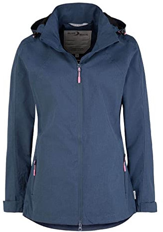 Blue Wave Damen Funktionsjacke Hannah - Outdoor-Jacke Regenjacke mit abnehmbarer Kapuze und Mesh-Innenfutter in Blue Nights Größe 56