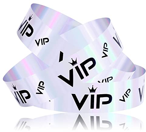 500 pezzi Braccialetti VIP, Braccialetti di Carta per Feste Braccialetti di Carta Braccialetti Braccialetti VIP per Eventi Ingresso VIP Party Music Festival Concerti (Argento Glitterato)