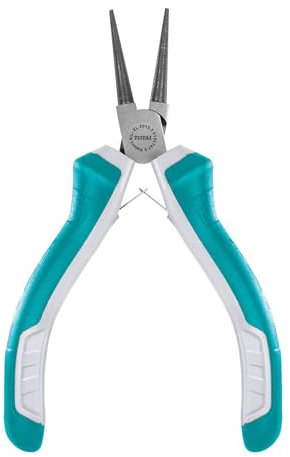 TOTAL – Mini-Rundzange | 115mm | Ideal für Schmuck | Kompakt und vielseitig | Höchste Präzision | Hergestellt aus Chrom-Vanadium | Griff aus Bimaterial