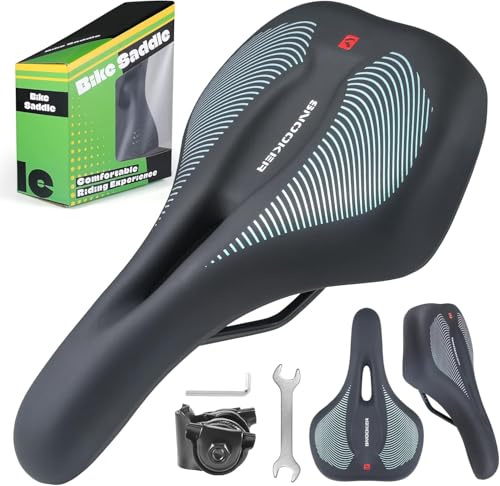 La sella per bicicletta è realizzata in memory foam che consente una guida confortevole ed è progettata ergonomicamente per uomini e donne