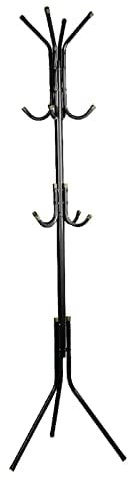 Coat Stand with 12 Hooks Coat Rack 3 Tier Freestanding Metal Hanger hat stand Multifunctional Handbag Jacket Umbrella Hanging Organiser for Homes Office Entryway Hallway Black 175CM