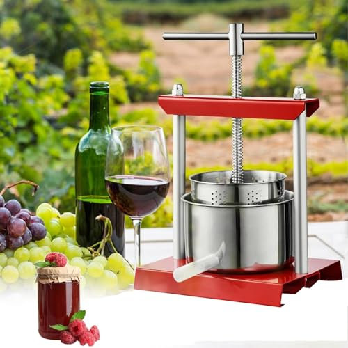 Pressa per miele in acciaio inox con sacchetto filtro da 5,5 l, per uso esterno e domestico, rimovibile e facile da pulire, manico a T da 40 cm