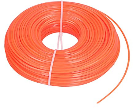 Tire de Coupe en Nylon en Nylon Robuste Fil de Coupe d'herbe Haute Performance pour Les tondeuses à pelouse de Jardin et Les Coupe-brosses 100m 2,4 mm Orange