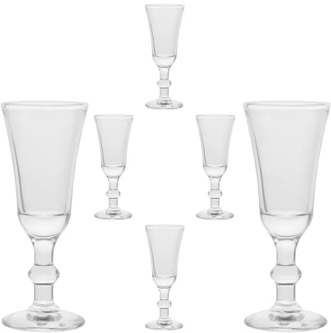Baluue 6 piezas Copas de Licor de Vidrio Transparentes Copas de Vino para Cócteles y para Fiestas y Hogar