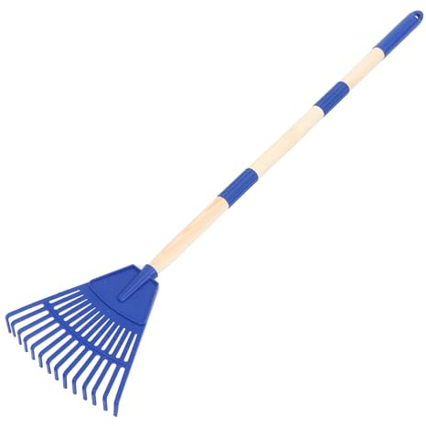 IWOWHERO Rastrello da Giardino in Plastica Piccolo 14 Denti con Manico Staccabile Ergonomico Rastrello Portatile Multiuso per Pulizia Aiuole Pacciamatura e Giardinaggio Invernale per