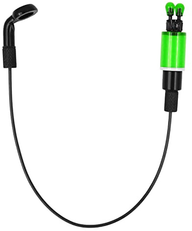 RASTKY Indicateur de Morsure de Pêche Haute visibilité avec Fente pour Bâton Lumineux, Chaîne en Acier Inoxydable Violet 1.1oz (Green)