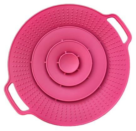 Tapa protectora de silicona de 30 cm, protección contra salpicaduras para horno, microondas y cuencos, resistente al calor, apta para lavavajillas y universal (rosa rojo)