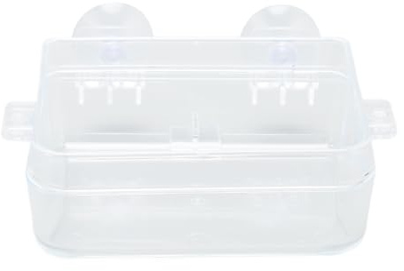 MAMJENNI Taza alimentadora de reptiles que previene el Escape plato de alimentación transparente para reptiles con ventosa para lagarto Gecko dragón barbudo (S)