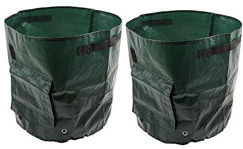 Lychee 2PCS 10 Gallon Potato Grow Bags,35cm x 45cm,PE Potato Planter Bag with Access Flap and Handles for Planting Vegetables Potato Carrot Onion Tomato (2PCS)
