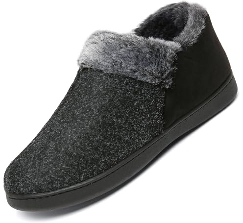Mishansha Vintertofflor herr dam varm halkfri toffel toffel storlek 36–49 EU, Bekväm svart, 39 EU