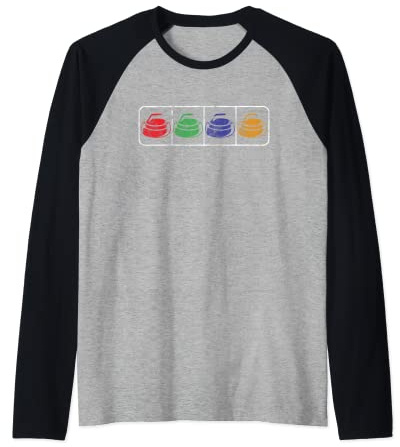 Curling Ice Winter Sports Curling Stone Curling Broom Gift Raglan Baseball Tee