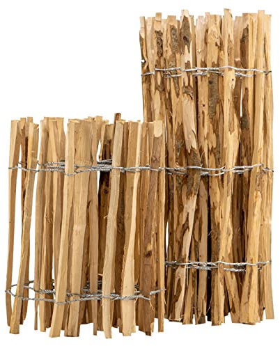BooGardi Staketenzaun · 14 Größen · 150cm hoch · 3m lang · Lattenabstand 3-5cm · Kastanienzaun aus Haselnuss · Gartenzaun Holz · Jägerzaun Holzzaun · Bauernzaun