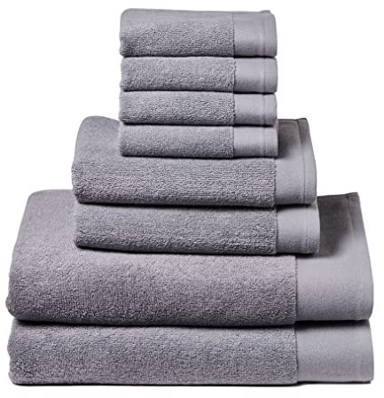 Cottera® Handtücher 8er Set in Grau | Premium Hotel & Spa Qualität | 2 Duschtücher 70x140, 2 Handtücher 40x70, 4 Gesichtstücher 30x30 | 100% feinste Baumwolle 600 g/m² | Made in Portugal, nachhaltig