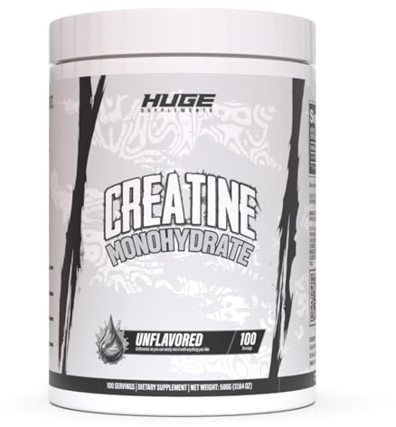 Pure Micronized Creatine Monohydrate Powder - Third Party Tested, 500 Grams, Micronized for Optimal Absorption, Clinically Dosed, No Additives, Unflavored & Easy to Mix (100 Servings)