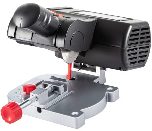 VEVOR Mini-Gehrungs-Kappsäge 90 W Kappsäge, inkl. 3 x Sägeblätter 5 cm & 5,87 cm, 12/10 / 4 mm Mini Metallsäge Tragbar, 7800 RPM Gehrungssäge 0-45° Einstellbar, für Holz, Zink, Aluminium usw.