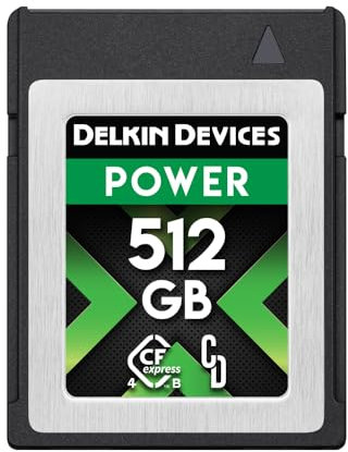 Delkin Power Memory Card - CFexpress Type B 4.0 for Digital Cameras | Ideal for Express Transfer of Images and Videos for Storage | Memory Card Storage (512GB)