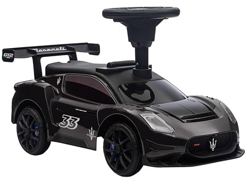 AIYAPLAY Rutschauto, Maserati GT2 Bobby Car Rutschfahrzeug mit Hupe und Musik, Kinderfahrzeug mit Stauraum für 1,5-5 Jahre Kinder 65 x 29 x 37 cm Schwarz