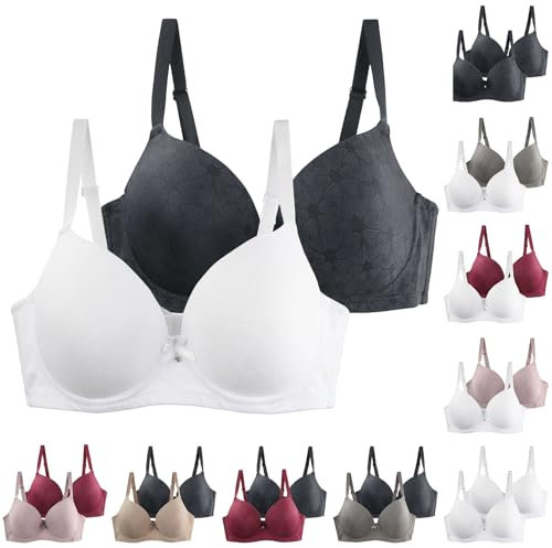 XCXC 3er-Pack Damen BHS mit Bügel Frauen Große Größen Push-Up Leicht Perfekte Passform Klassische-BH mit Verstellbaren Trägern, Anti-Sagging BH Set für Alltag und Freizeit