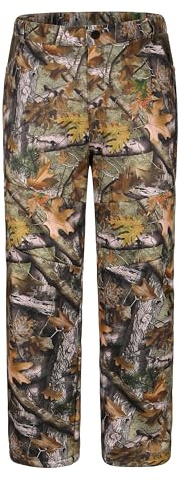 UIIHUNT Hunting Pants for Men, Quiet Camo Hunting Clothing with Fleece Lining, Water Resistant, 5-Pocket Cold Weather Gear