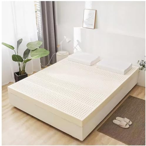 Högkvalitativ naturlig latexmadrass, full storlek 5 cm tjock, hållbar och mjuk, tryckavlastning, hotellkvalitet futon, 130 x 210 cm för maximal komfort