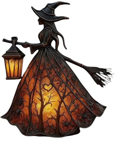 Decoraciones de mesa de Halloween, lámpara de Halloween, lámpara gótica de estatua de bruja, decoración de bruja de resina para centros de mesa de sala de estar, 7, 1x6, 3x4, 5 pulgadas, gótico