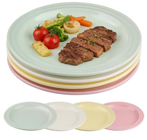 duisoad 4 Stück Kuchenteller Dessertteller 19 cm Frühstücksteller Frühstücksteller Keramik für Desserts, Salate, Kuchen, Frühstück, Erwärmen in der Mikrowelle, Reinigung in der Spülmaschine