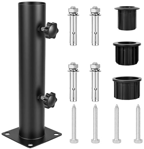 Zllzpzd Base Sombrilla Ajustable 32/38/48mm con Clavos – para Terraza