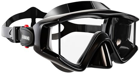 Aegend Snorkeling Diving Mask for Adult Youth Kids - Snorkel Gear 180° Panoramic View Leakproof Comfort, Perfect for Snorkeling, Freediving & Swimming (Black, Adult)