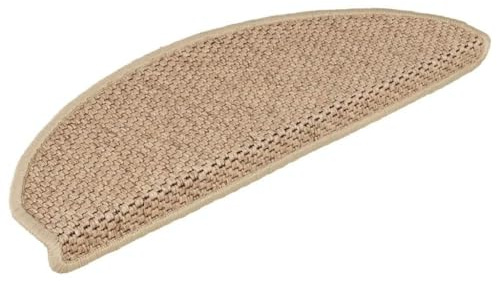 Owoxanthellate Treppenmatten Set Modernes Sand Sisal-Look 15 Stufenmatten 65x21x4 cm Selbstklebend Teppich Stufenmatte rutschfeste Treppenstufen Teppich für Wohnzimmer Flur und Schlafzimmer