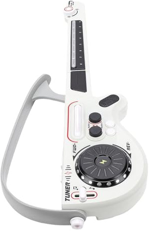 Cryfokt Chitarra Elettrica per Bambini, Design Senza Corde Luci LED Colorate Giradischi DJ Incorporato Chitarra Elettrica per Bambini Dai 3 Ai 5 Anni con connettività Smartphone Ricaricabile B (GREY)