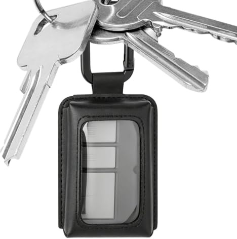 Garage Door Opener Case – Universal Key Holder | Carabiner Clip | Portable PU Leather Holder Keeps Garage Remotes And Keys Secure. Includes Carabiner For Daily Travel, Work And Outdoor Use.