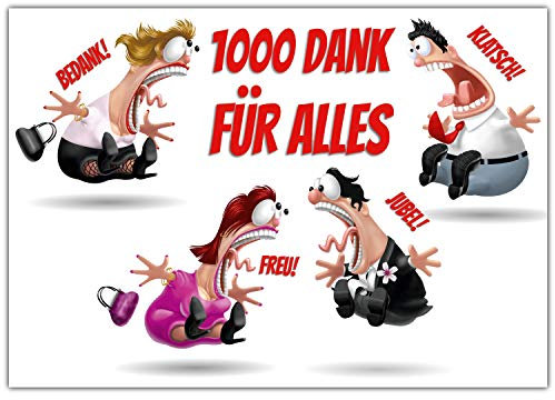 A4 XXL Dankeskarte KOLLEGEN mit Umschlag - lustige Klappkarte geeignet für jeden Anlass wie Geburtstag Hochzeit Jubiläum Danke Karte von BREITENWERK