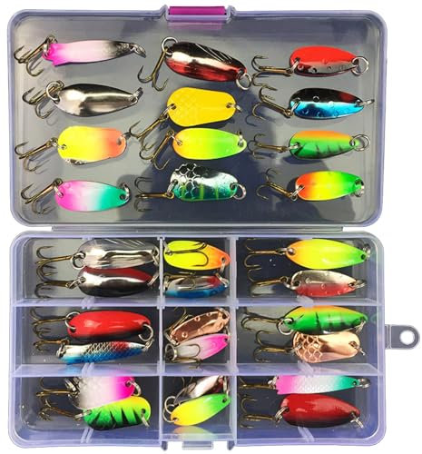 CHSEEO 31 Stück Wobbler Kunstköder Set Angel-Köder Forellenköder Angelhaken Perfekt zum Hecht Zander Angeln Barsch Forelle Dorsch Swimbait Jerkbait Angelzubehör Angelset