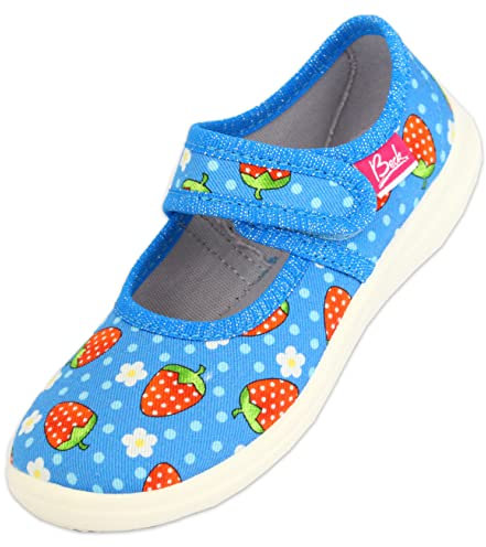 Beck Unisex Kinder Erdbeere Hausschuh, Blau, 26 EU