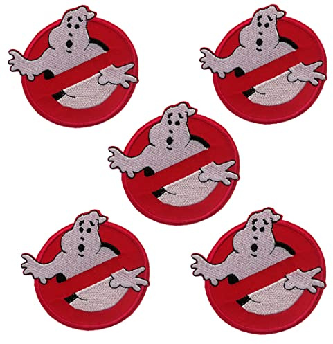 Catch the Patch Ghostbuster Set 5 Stück Logo Film - Aufnäher, Bügelbilder, Aufbügler, Applikationen, Patches, Sticker zum Aufbügeln oder Aufnähen – für Kleidung, Taschen, Jacken