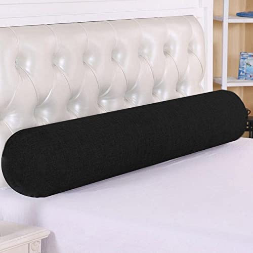 DG Catiee Cuscino Cilindrico Rotondo Bolster, Cuscino per Testiera Supporto per il Collo Morbido e Confortevole Cuscino Lombare per Divano Poltrona Letto Chiusura Spazi (12 * 90cm, Nero)
