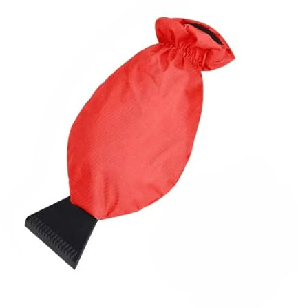 MEISO Grattoir Pare Brise Voiture, Grattoir Vitre Voiture avec Gant, Grattoir à Neige pour Voiture, Raclette Voiture Pour le Déneigement et le Givre des Pare-Brise et Des Fenêtres (Rouge)