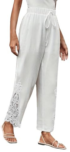 Generisch Snowboard Protektoren Hose Damen Feste Freizeithose Klein Hose Damen Leggins (White, XXL)
