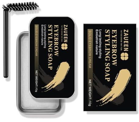 Eyebrow Soap Kit, Augenbrauen Gel Clear, Brauen Pomade, Augenbrauen Styling Seife, Langlebige, Wasserdichte, Smudge Proof for Natural Brows, Wax Brow Einstellung Gel with Brush (2 PCS)