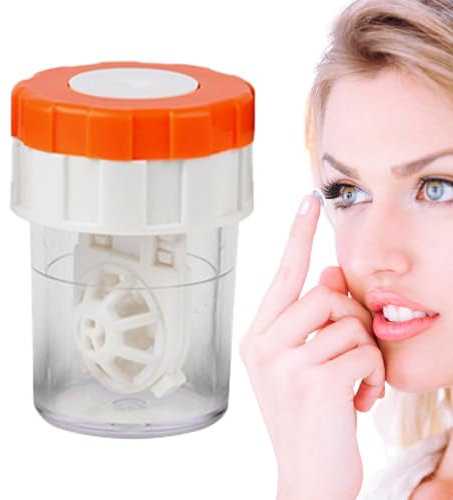 Contenitore per lenti a contatto, contenitore girevole per lenti a contatto, mini valigetta rotante per la pulizia delle lenti a contatto, contenitore portatile per la pulizia delle lenti