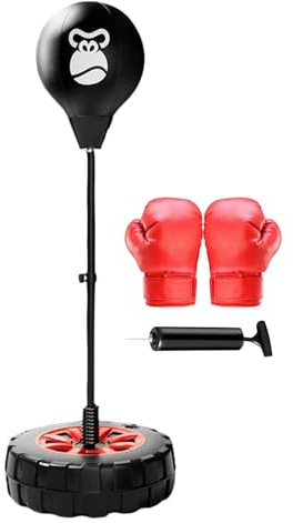 Borsa Riflesso Boxe - Borsa da Boxe Regolabile in Altezza con Guanti | Borsa da Allenamento Velocità per l'Allenamento di Palestra e la Pratica di Boxe