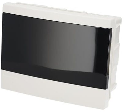 EDO Quadro Elettrico da Incasso 1 Fila per 8 Moduli 17 x 22 x 9,5 cm IP40 - Scatola di Distribuzione in ABS Bianco - Centralino per Impianti Elettrici da Interno